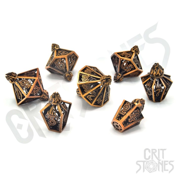 GlassStaff - Dice Set (Metal) - Elixerium Brass Hollow