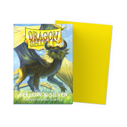 Dragon Shield - Matte Dual Sleeves (Standard) - Yellow & Silver (100 Sleeves)