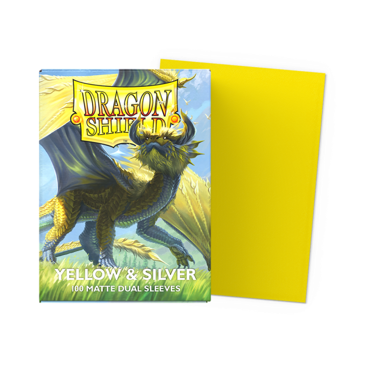 Dragon Shield - Matte Dual Sleeves (Standard) - Yellow & Silver (100 Sleeves)