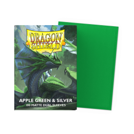 Dragon Shield - Matte Dual Sleeves (Standard) - Green & Silver (100 Sleeves)