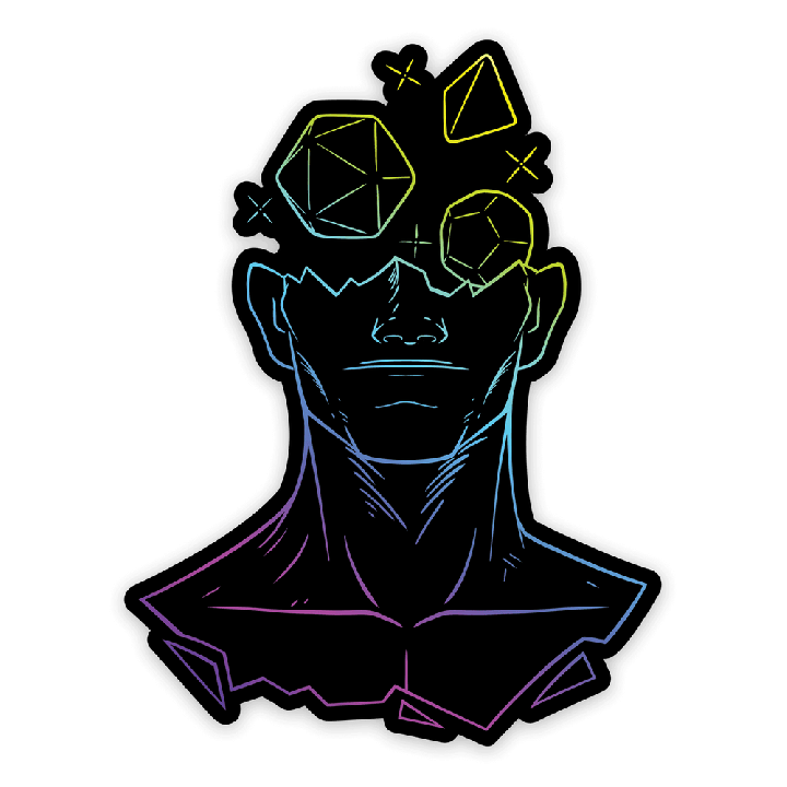 GlassStaff - Sticker - Holographic Head in the Game