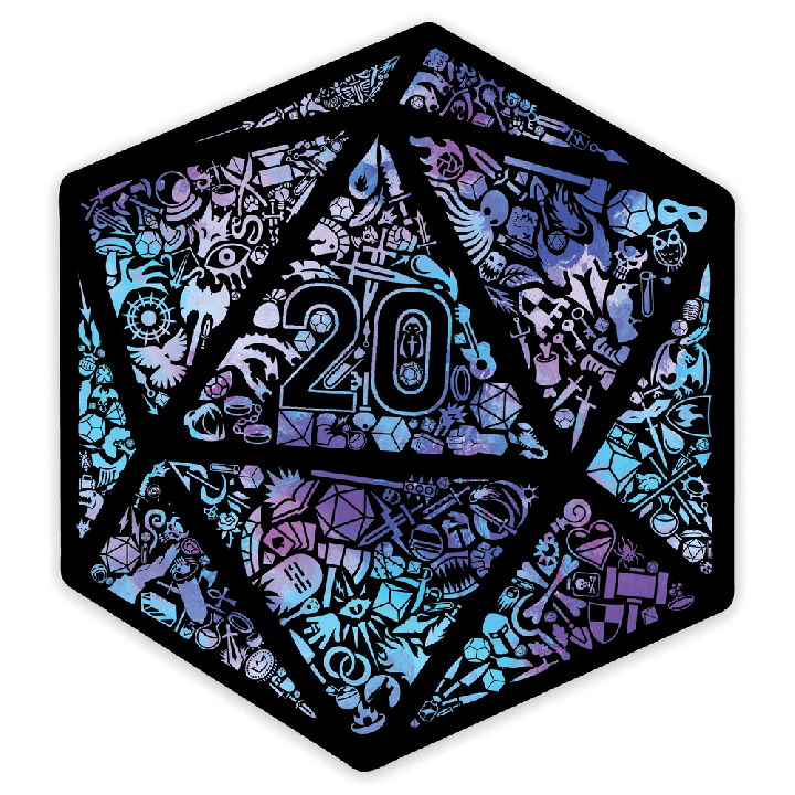 GlassStaff - Sticker - Holographic Mosaic d20