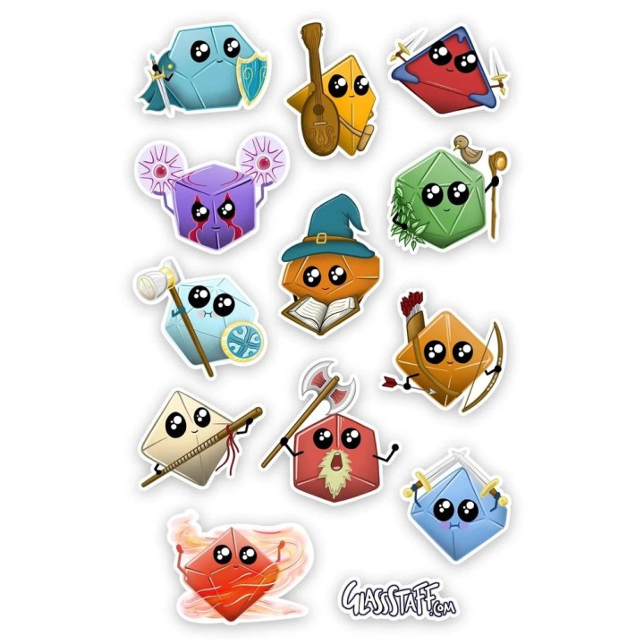 GlassStaff - Sticker - Kawaii Dice Classes