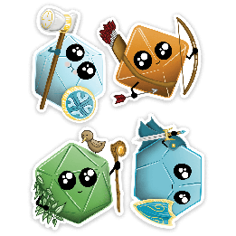 GlassStaff - Sticker - Kawaii Dice Pack 1