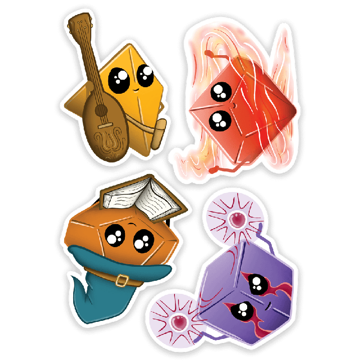 GlassStaff - Sticker - Kawaii Dice Pack 2