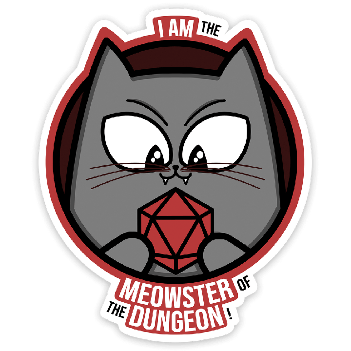 GlassStaff - Sticker - Meowster of the Dungeon