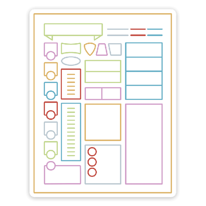 GlassStaff - Sticker - Minimal Character Sheet