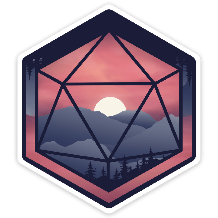 GlassStaff - Sticker - Mountain d20