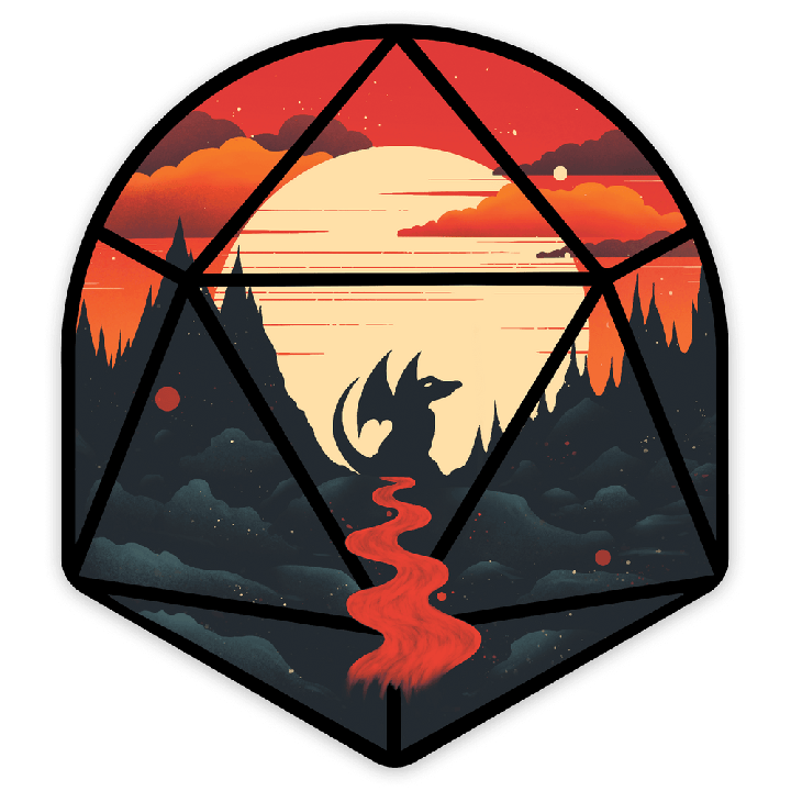 GlassStaff - Sticker - Young Dragon d20