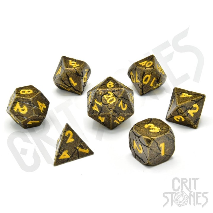 GlassStaff - Dice Set (Metal) - Golden Breach