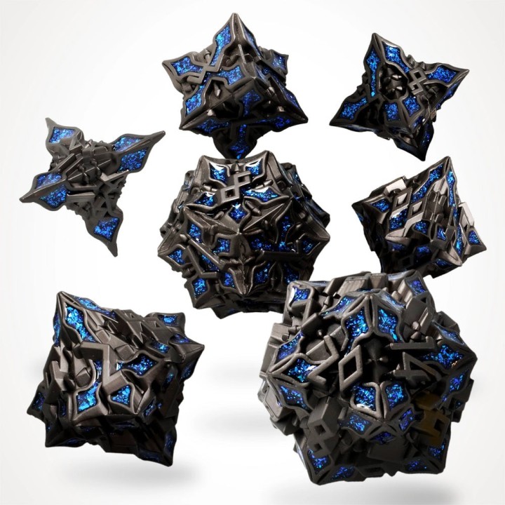 GlassStaff - Dice Set (Metal) - Obsidian Alloy