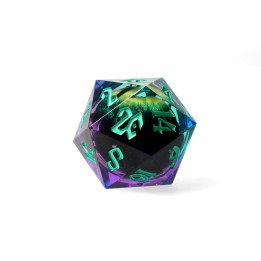 GlassStaff - d20 33mm (Floating Eyes) - Forest Dragon's Gaze