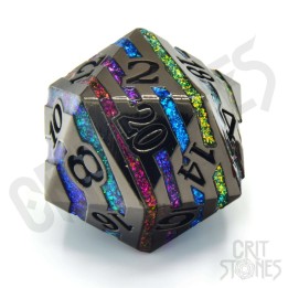 GlassStaff - d20 33mm (Metal) - Rainbow Rift
