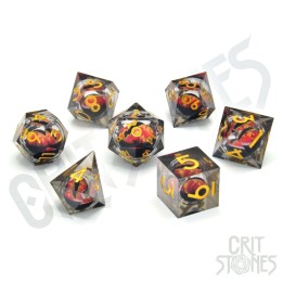 GlassStaff - Dice Set (Floating Eye) - Fire Dragon's Gaze