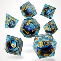 GlassStaff - Dice Set (Floating Eye) - Ice Dragon's Gaze