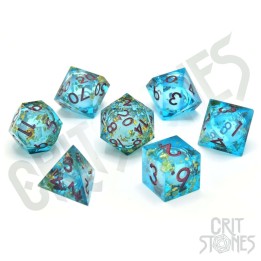GlassStaff - Dice Set (Liquid Core) - Aqua Astra
