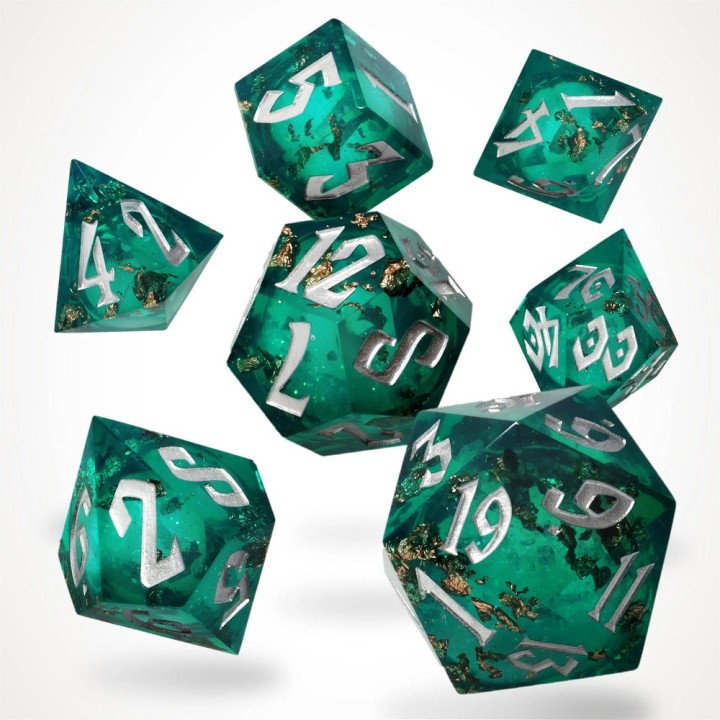 GlassStaff - Dice Set (Liquid Core) - Forest Fountain