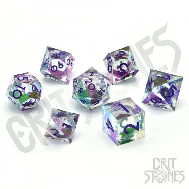 GlassStaff - Dice Set (Liquid Core) - Nightshade Nectar Electroplated