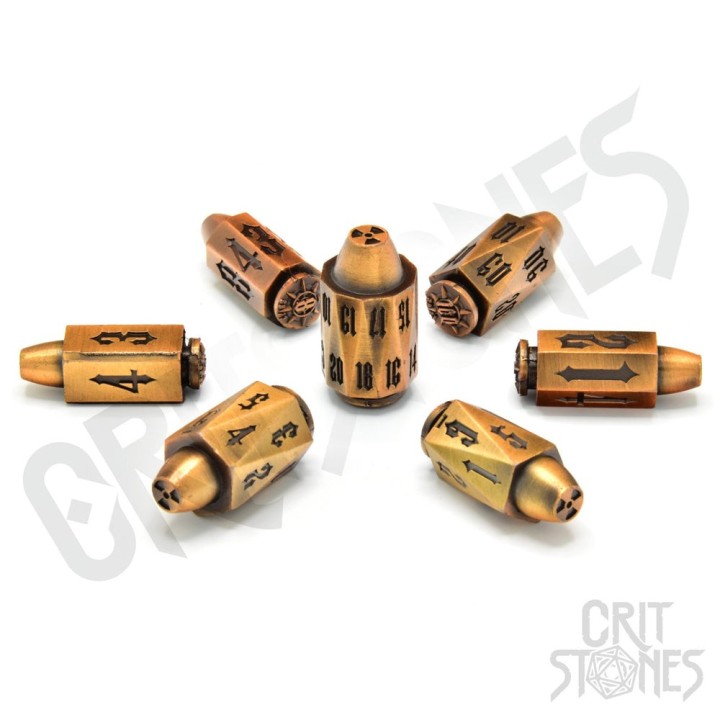 GlassStaff - Dice Set (Metal) - Ballistic Brass