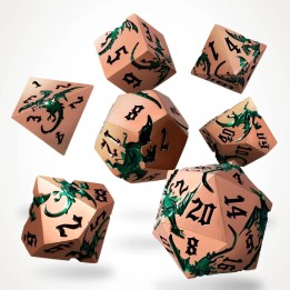 GlassStaff - Dice Set (Metal) - Viridian Flame