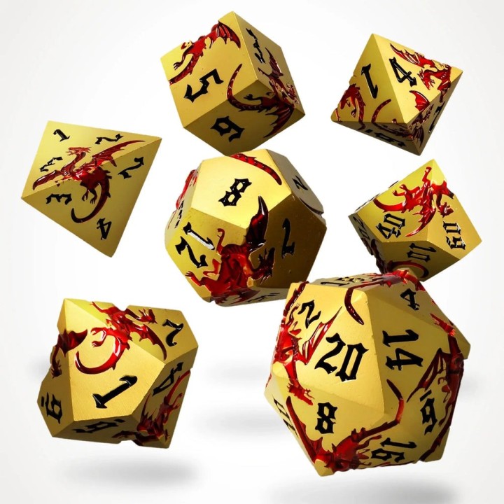 GlassStaff - Dice Set (Metal) - Wyrmgold