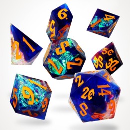 GlassStaff - Dice Set (Resin) - Galactic Ember Sharp Edge