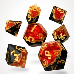 GlassStaff - Dice Set (Resin) - Gemcutter's Ruby Geode