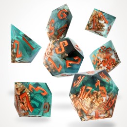 GlassStaff - Dice Set (Resin) - Oceanic Oracle Sharp Edge