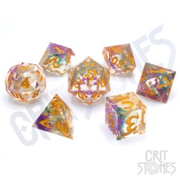 GlassStaff - Dice Set (Resin) - Rose Bloom Sharp Edge