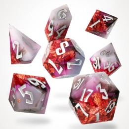 GlassStaff - Dice Set (Resin) - Ruby Rift Sharp Edge