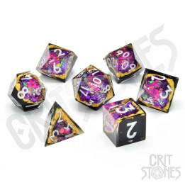 GlassStaff - Dice Set (Resin) - Violet Vein Geode